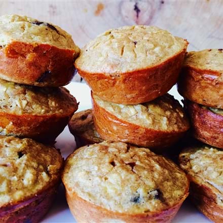 Recette NutriSimple Muffins sans farine à la banane, beurre d'amande et chocolat noir
