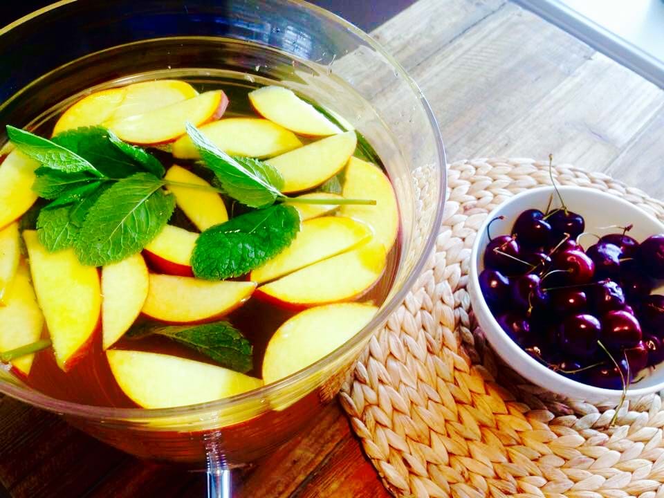 Recette NutriSimple Thé glacé à la pêche, gingembre et menthe